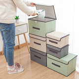 4 Pcs Non Woven Storage Box Case Dustproof Collapsible Two Large and Two Small for Household Home Grey - Extra Image