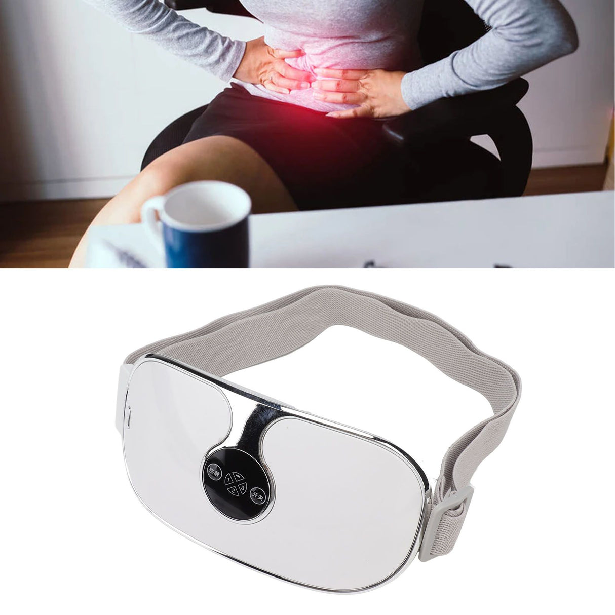 Menstrual Heating Pad Intelligent Charge 3 Temp Modes Vibration Massage Cordless Heating Pad for Women Belly Period White