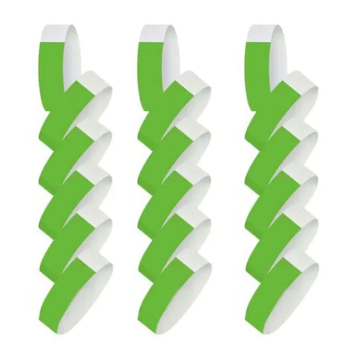 300pcs Synthetic Paper Wristbands Disposable Waterproof Paper Wrist Strap Event Wrist Bands for Amusement Park Green