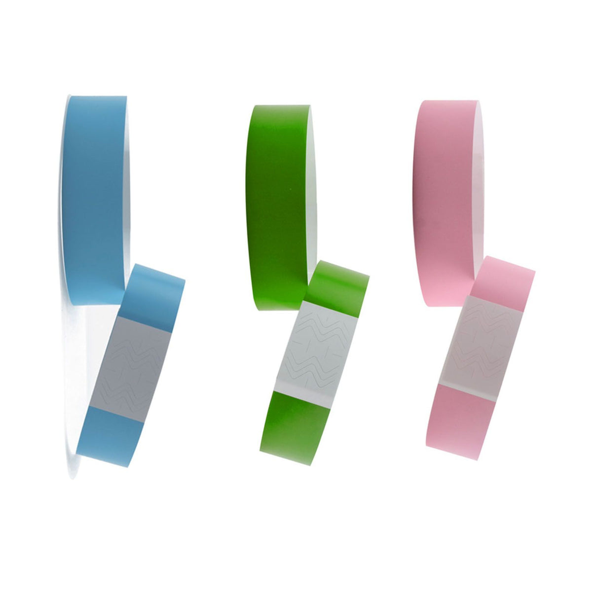 300pcs Synthetic Paper Wristbands Disposable Waterproof Paper Wrist Strap Event Wrist Bands for Amusement Park Green Pink Blue