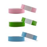 300pcs Synthetic Paper Wristbands Disposable Waterproof Paper Wrist Strap Event Wrist Bands for Amusement Park Green Pink Blue - Side View
