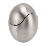 Desktop Trash Can Stainless Steel Egg Shape Mini Countertop Waste Bin with Swing Lid for Bathroom Bedroom