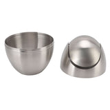 Desktop Trash Can Stainless Steel Egg Shape Mini Countertop Waste Bin with Swing Lid for Bathroom Bedroom