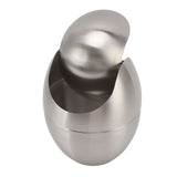 Desktop Trash Can Stainless Steel Egg Shape Mini Countertop Waste Bin with Swing Lid for Bathroom Bedroom