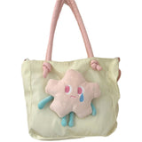 Tote Bag Nylon Large Capacity Removable Cute Star Doll Messenger Bag for PC Book Lipstick