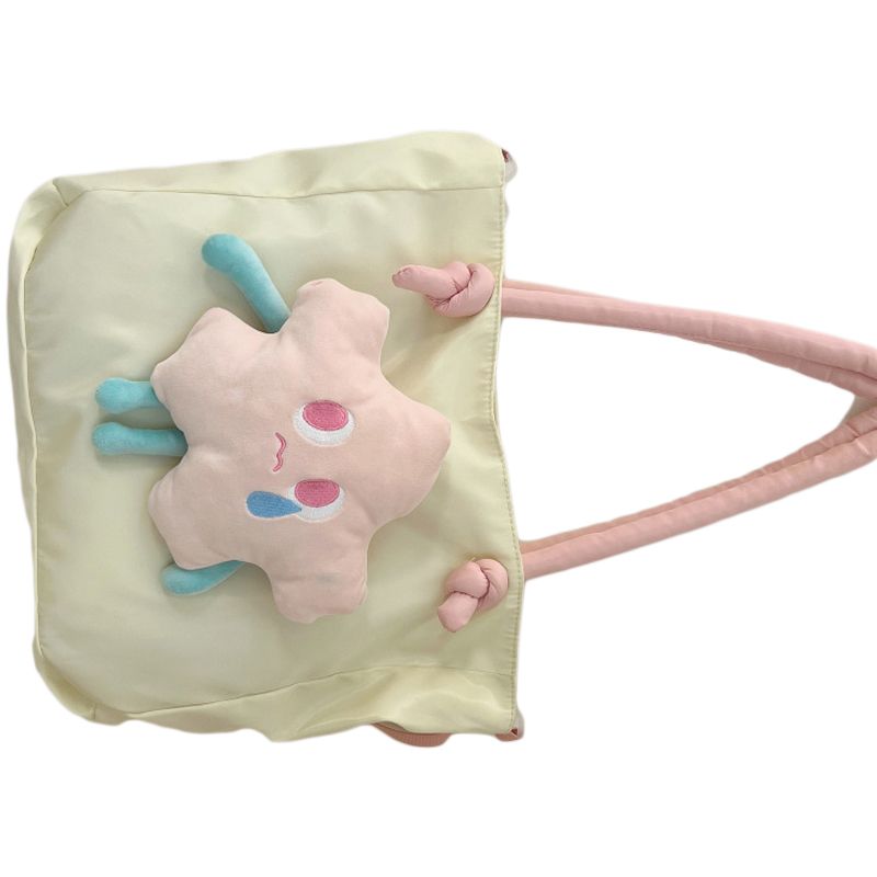 Tote Bag Nylon Large Capacity Removable Cute Star Doll Messenger Bag for PC Book Lipstick