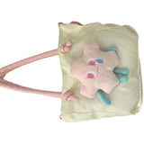 Tote Bag Nylon Large Capacity Removable Cute Star Doll Messenger Bag for PC Book Lipstick - Top-Down View