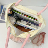 Tote Bag Nylon Large Capacity Removable Cute Star Doll Messenger Bag for PC Book Lipstick - Rear View