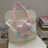 Tote Bag Nylon Large Capacity Removable Cute Star Doll Messenger Bag for PC Book Lipstick - Close-Up Angle