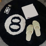 Living Room Flocked Carpet Anti Slip Sofa Table Floor Mat Dirt Resistant Bedroom Bedside Pad Black 60x60cm/23.6x23.6in - Extra Image