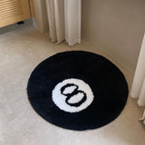 Living Room Flocked Carpet Anti Slip Sofa Table Floor Mat Dirt Resistant Bedroom Bedside Pad Black 60x60cm/23.6x23.6in - Extra Image