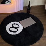 Living Room Flocked Carpet Anti Slip Sofa Table Floor Mat Dirt Resistant Bedroom Bedside Pad Black 60x60cm/23.6x23.6in - Extra Image
