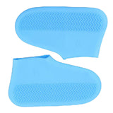 Waterproof Shoes Cover Silicone Non Slip Rain Shoe Covers Reusable Unisex Shoe Protector Overshoes for Outdoor Blue S