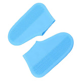 Waterproof Shoes Cover Silicone Non Slip Rain Shoe Covers Reusable Unisex Shoe Protector Overshoes for Outdoor Blue S - Top-Down View