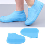 Waterproof Shoes Cover Silicone Non Slip Rain Shoe Covers Reusable Unisex Shoe Protector Overshoes for Outdoor Blue S