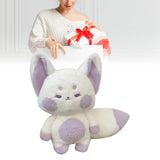 Fox Doll Cute Style Soft Plush Material Stuffed Cartoon Animal Toy for Kids Birthday Present Purple White Full Length 60cm - Side View