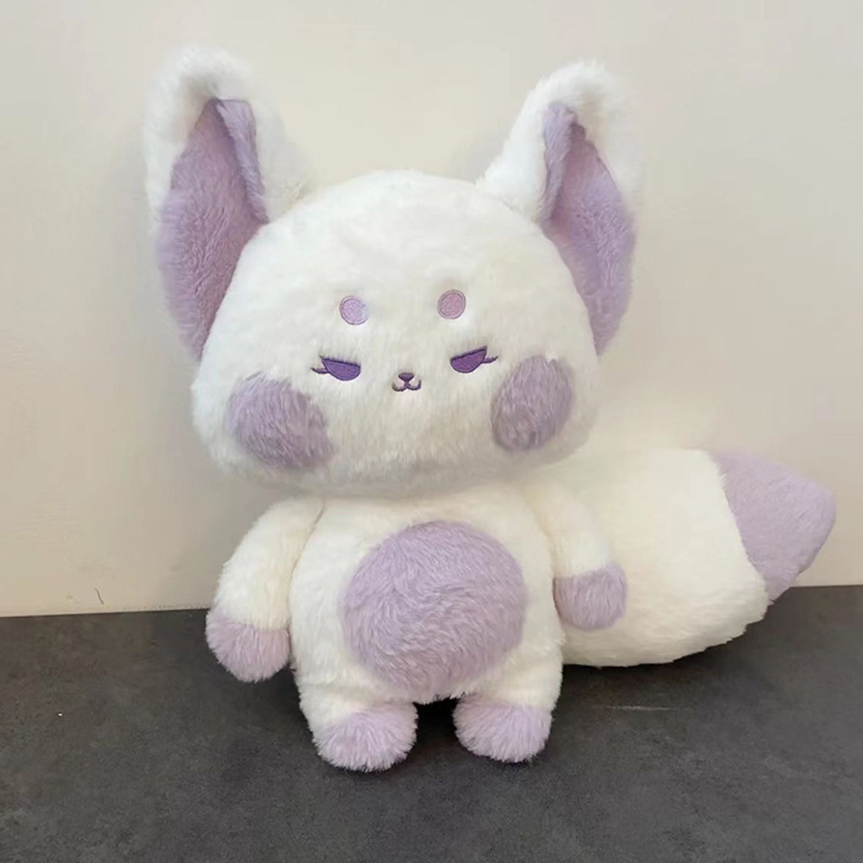 Fox Doll Cute Style Soft Plush Material Stuffed Cartoon Animal Toy for Kids Birthday Present Purple White Full Length 60cm
