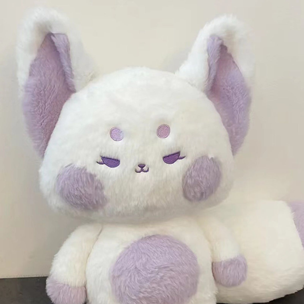 Fox Doll Cute Style Soft Plush Material Stuffed Cartoon Animal Toy for Kids Birthday Present Purple White Full Length 60cm