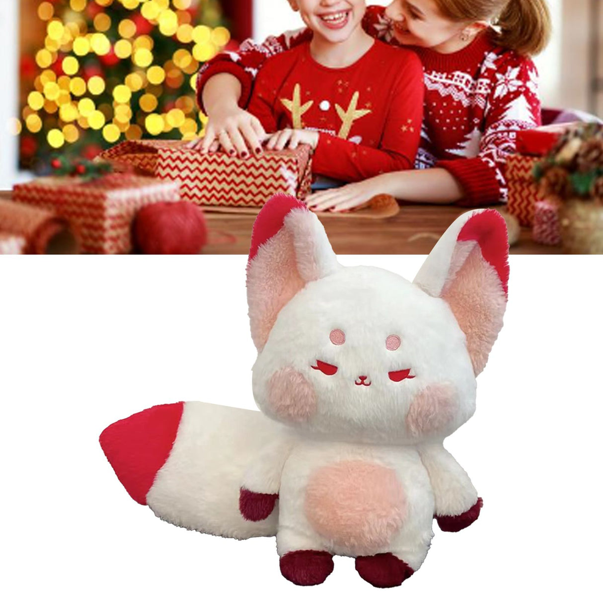 Fox Doll Cute Style Soft Plush Material Stuffed Cartoon Animal Toy for Kids Birthday Present Red Pink Full Length 60cm