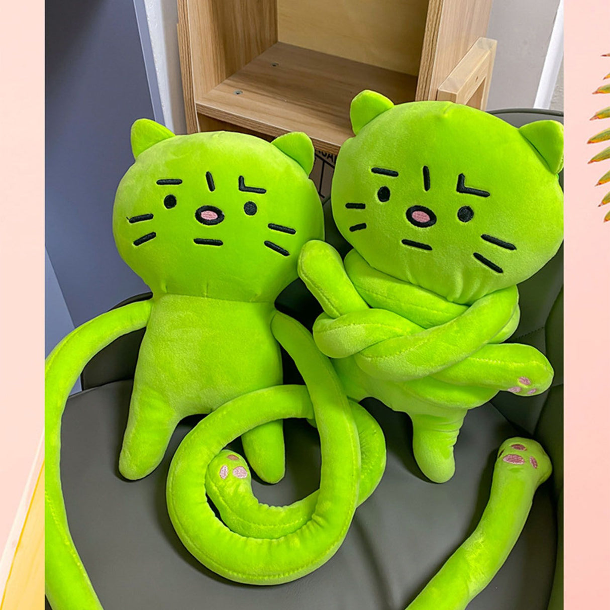 Plush Toy Shoulder Bag Cartoon Long Arm Anxiety Kitty Plush Purse Bag for Shopping Traveling