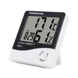 Mini Digital Thermometer Hygrometer Clock Indoor Room Temperature Humidity Gauge Meter Monitor