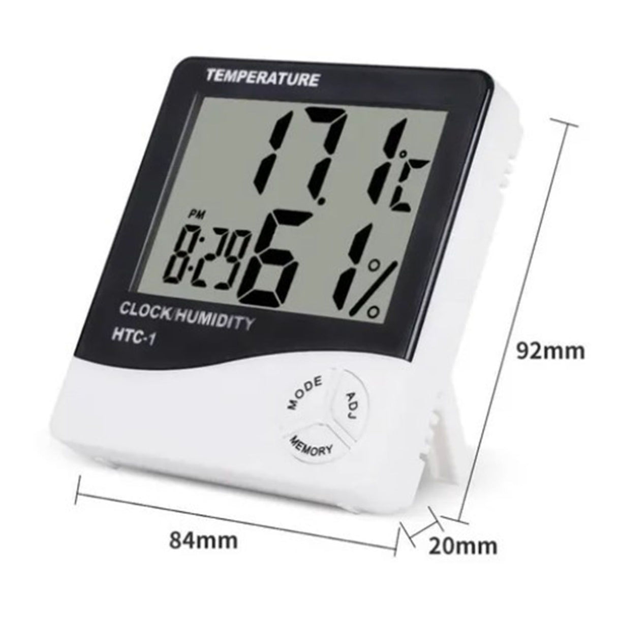 Mini Digital Thermometer Hygrometer Clock Indoor Room Temperature Humidity Gauge Meter Monitor