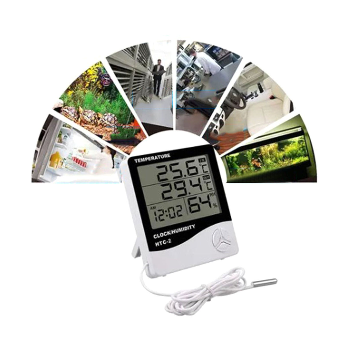Digital Hygrometer Thermometer Home Temperature Humidity Monitor with External Waterproof Probe for Indoor Outdoor