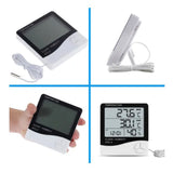 Digital Hygrometer Thermometer Home Temperature Humidity Monitor with External Waterproof Probe for Indoor Outdoor - Close-Up Angle