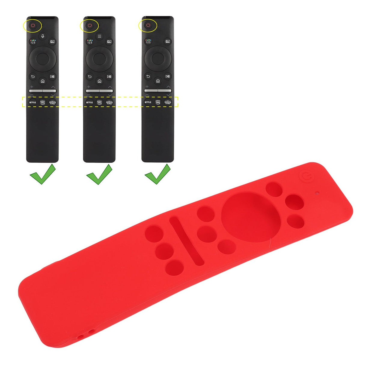 Silicone Protective Cover Case for Samsung Smart TV Remote Control BN59 01259E 1259B 1312A 1312B Red