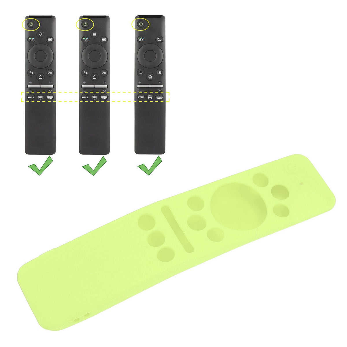 Silicone Protective Cover Case for Samsung Smart TV Remote Control BN59 01259E 1259B 1312A 1312B Fluorescent Green