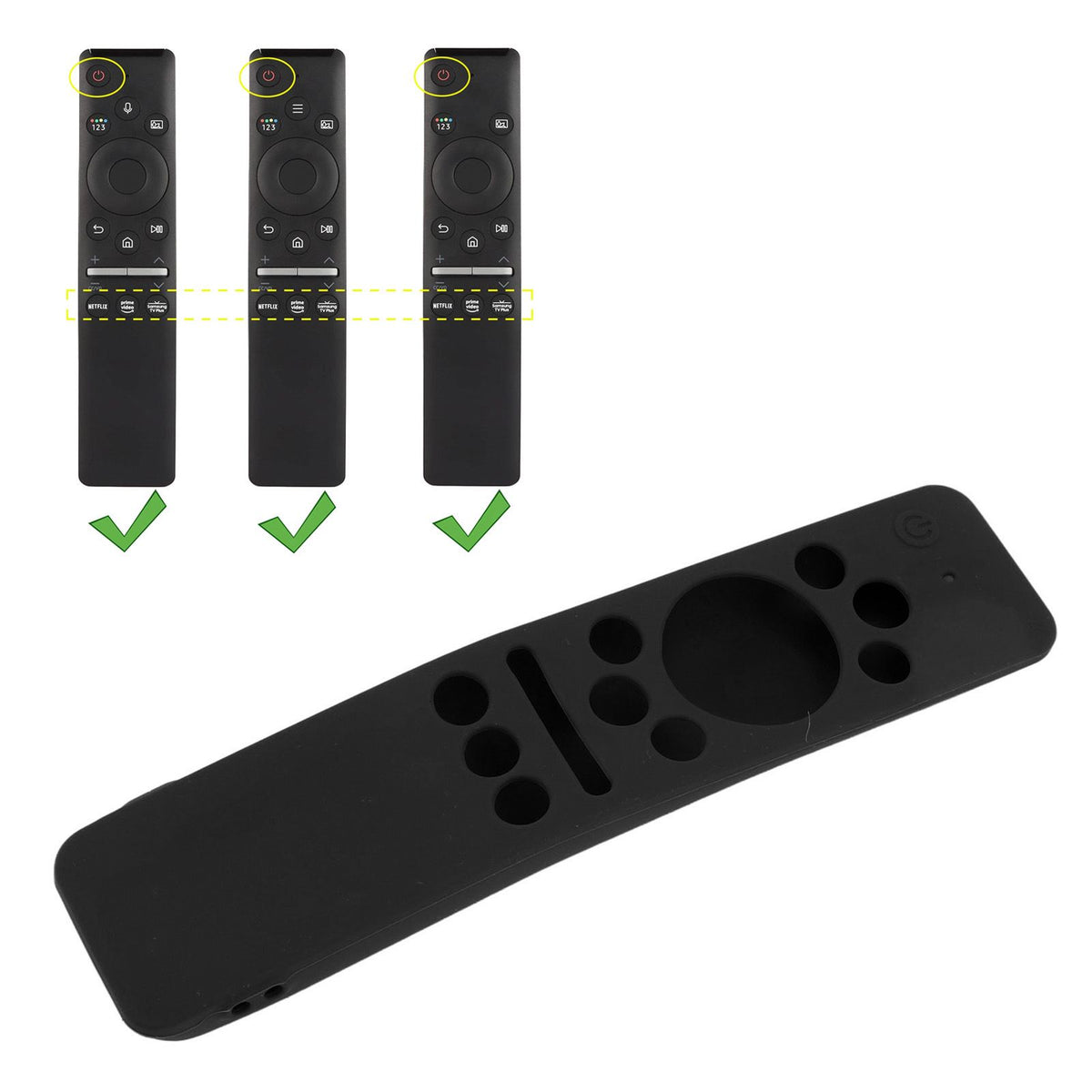 Silicone Protective Cover Case for Samsung Smart TV Remote Control BN59 01259E 1259B 1312A 1312B Black