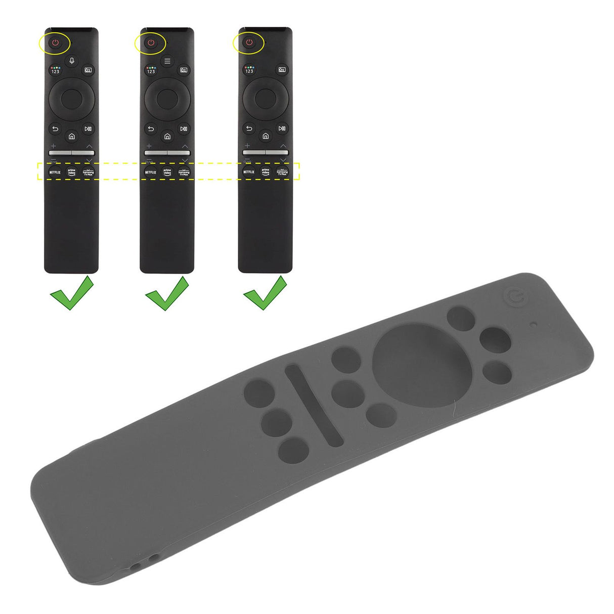 Silicone Protective Cover Case for Samsung Smart TV Remote Control BN59 01259E 1259B 1312A 1312B Gray