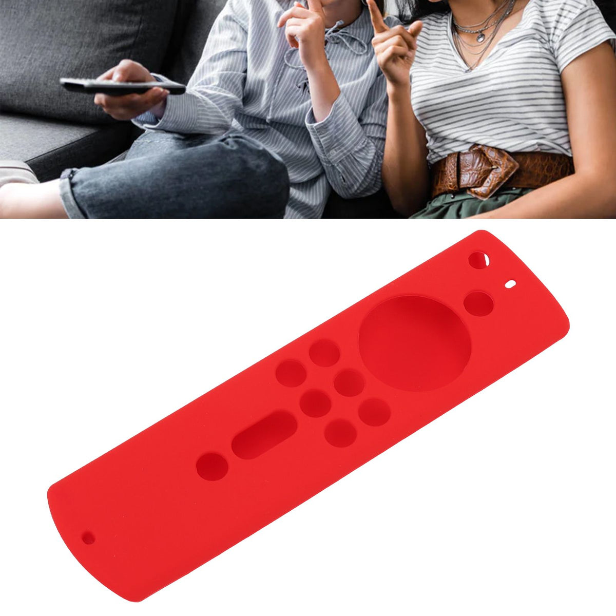 Silicone Protective Case for Fire TV Stick 4K 2018 Remote Control Shockproof Anti Slip Protective Cover Red