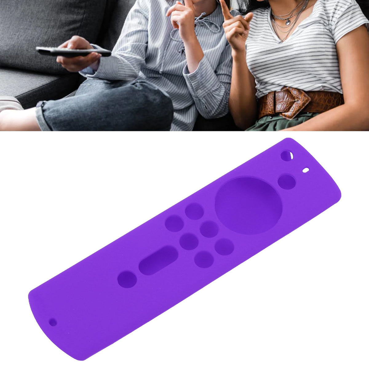 Silicone Protective Case for Fire TV Stick 4K 2018 Remote Control Shockproof Anti Slip Protective Cover Purple