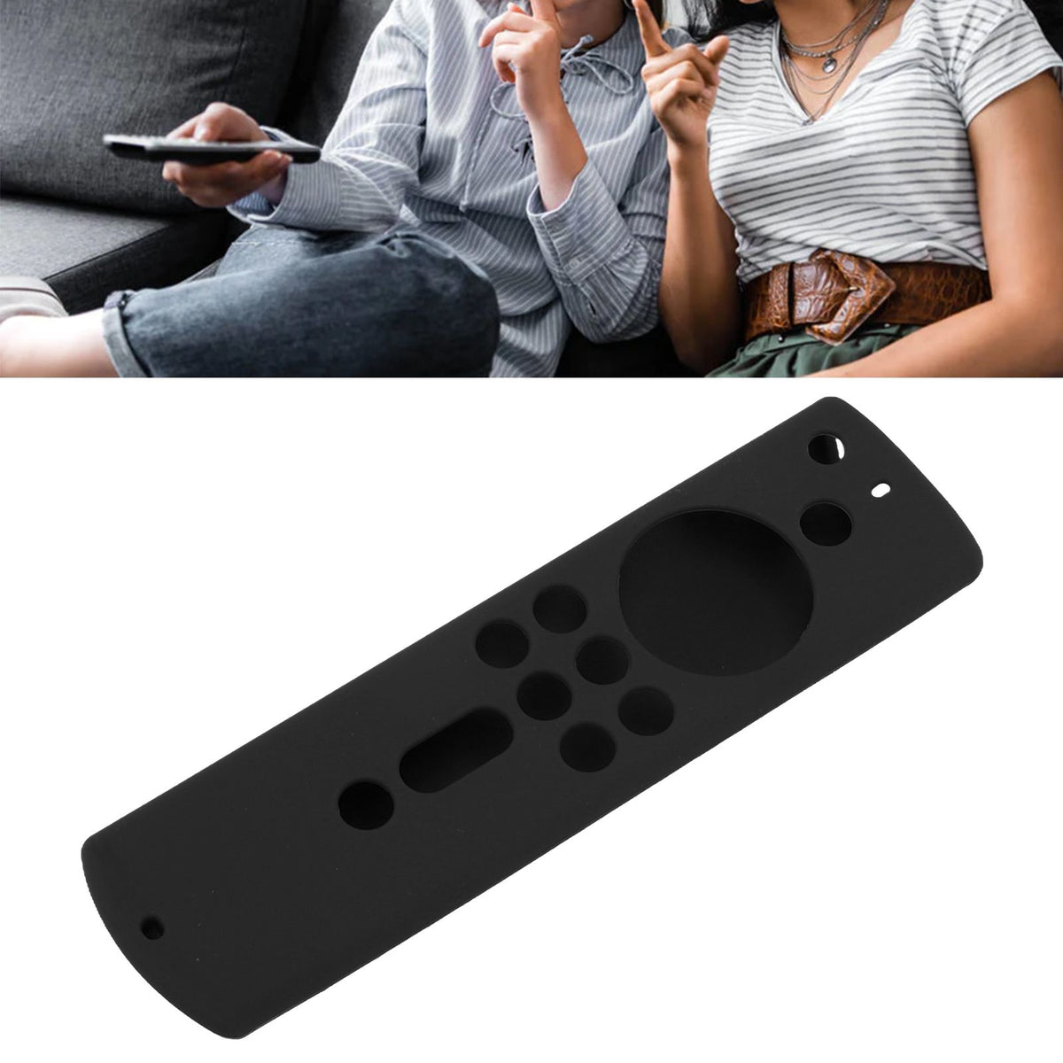 Silicone Protective Case for Fire TV Stick 4K 2018 Remote Control Shockproof Anti Slip Protective Cover Black