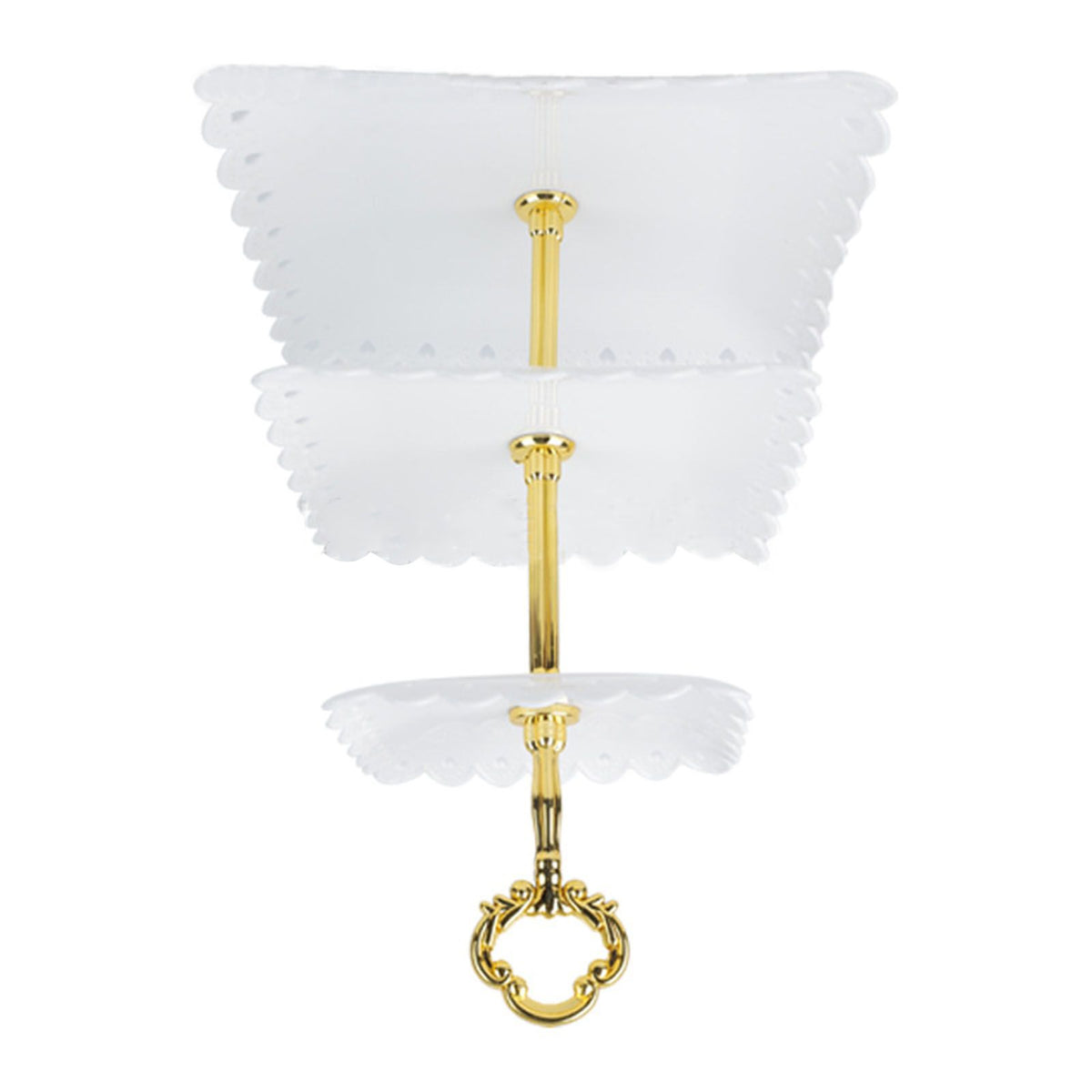 White 3 Tier Cupcake Stand Stable Plastic Decorative Square Dessert Serving Tray Rack for Weddings Parties