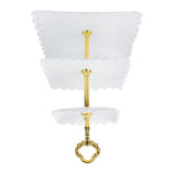 White 3 Tier Cupcake Stand Stable Plastic Decorative Square Dessert Serving Tray Rack for Weddings Parties - Side View