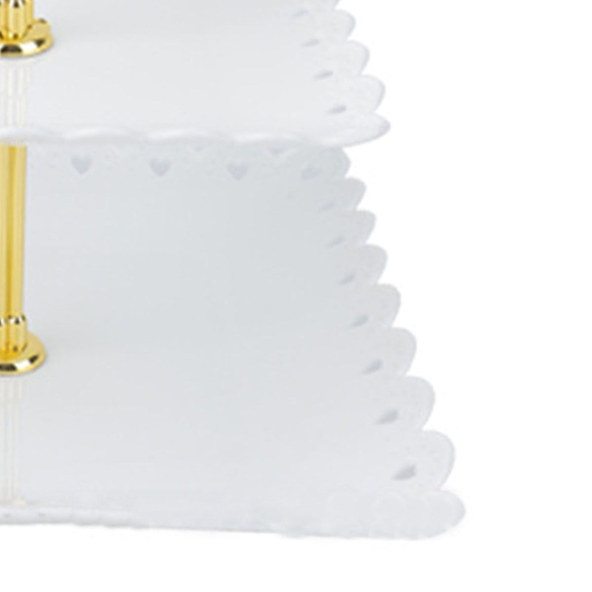 White 3 Tier Cupcake Stand Stable Plastic Decorative Square Dessert Serving Tray Rack for Weddings Parties