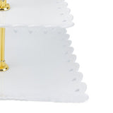 White 3 Tier Cupcake Stand Stable Plastic Decorative Square Dessert Serving Tray Rack for Weddings Parties - Low Angle