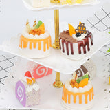 White 3 Tier Cupcake Stand Stable Plastic Decorative Square Dessert Serving Tray Rack for Weddings Parties