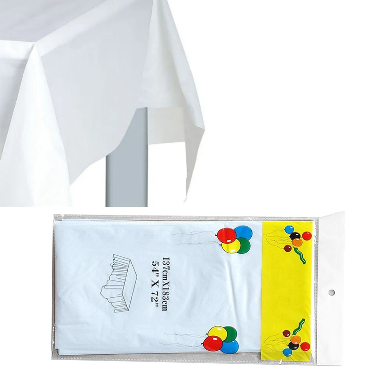 5Pcs Disposable Tablecloth White 137x183cm PE Protective Table Cloth for Wedding Party Tablecloth