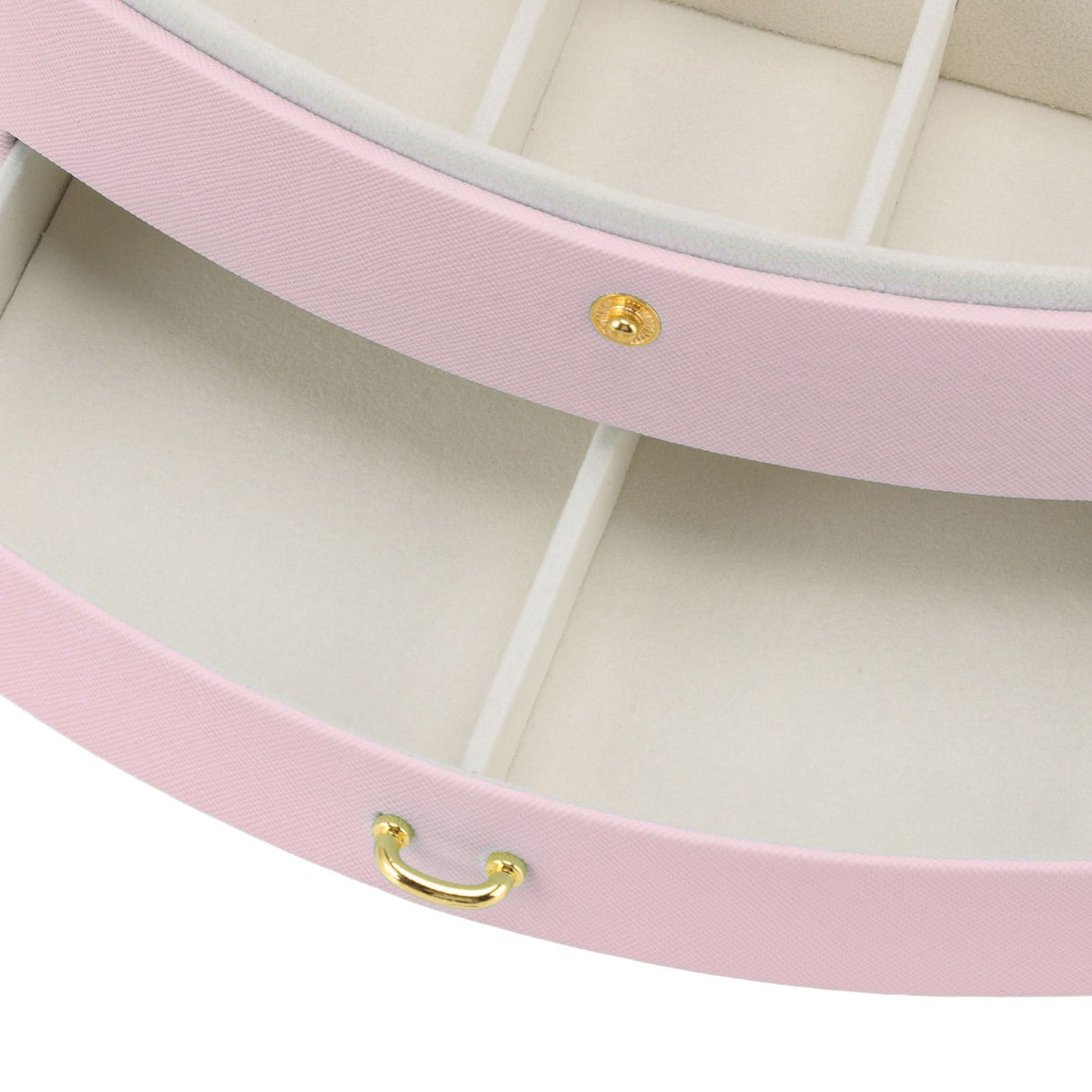 Travel Jewelry Case Portable 2 Layers PU Leather Jewelry Storage Holder Box with Clasp and Handle for Earrings Necklace Pink