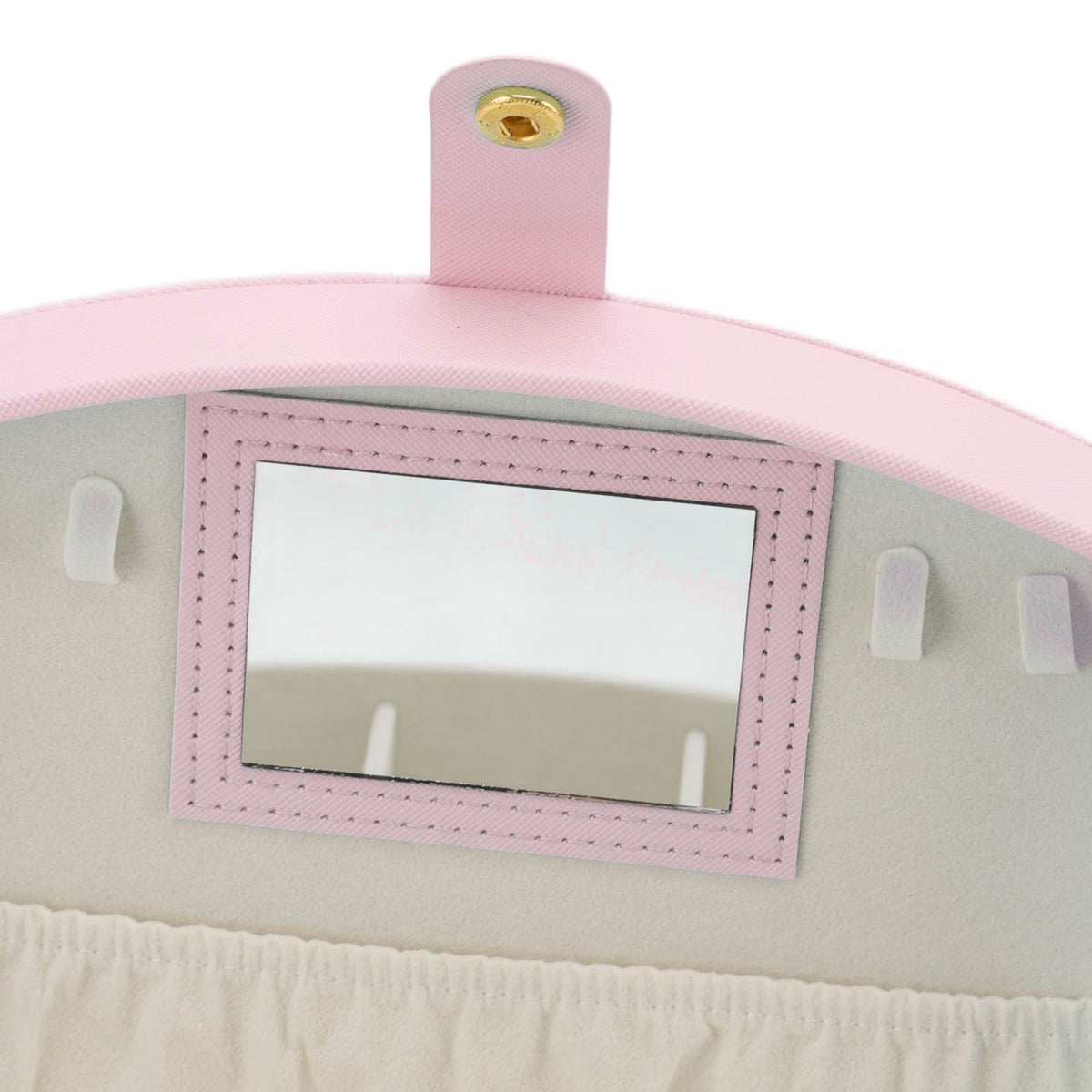 Travel Jewelry Case Portable 2 Layers PU Leather Jewelry Storage Holder Box with Clasp and Handle for Earrings Necklace Pink