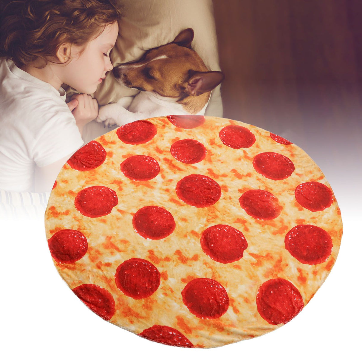 Pizza Blanket for Adults and Kids Soft Flannel Throw Blanket Comfortable Vivid Funny Food Throw for Home