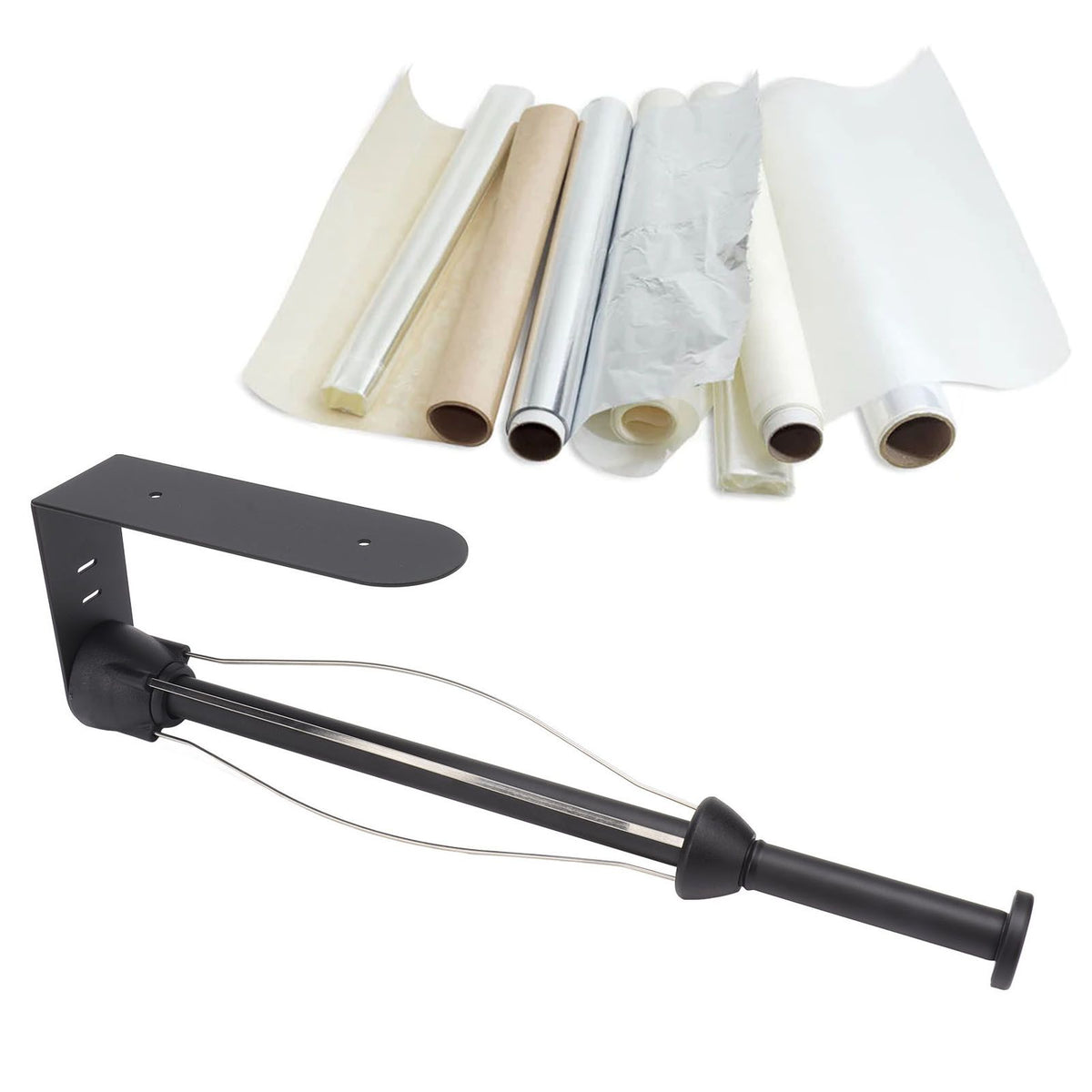 Single Hand Operable Paper Towel Holder Stainless Steel Wall Mount Paper Towel Rack for Kitchen Bathroom