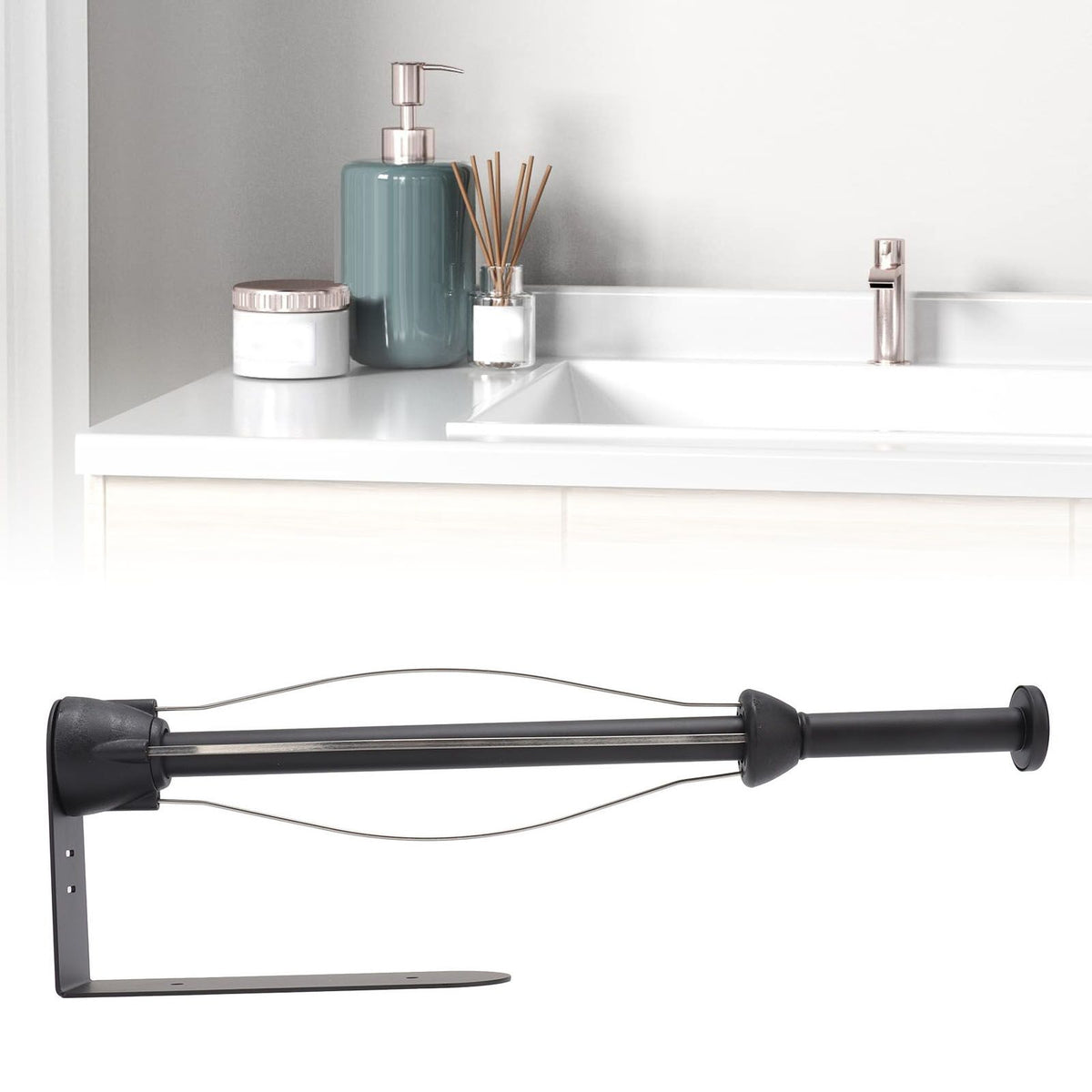 Single Hand Operable Paper Towel Holder Stainless Steel Wall Mount Paper Towel Rack for Kitchen Bathroom