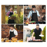 6pcs Waterproof Apron Lightweight Black Apron with Two Pockets for Mens Women for Housework Cooking - Extra Image
