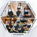 6pcs Waterproof Apron Lightweight Black Apron with Two Pockets for Mens Women for Housework Cooking