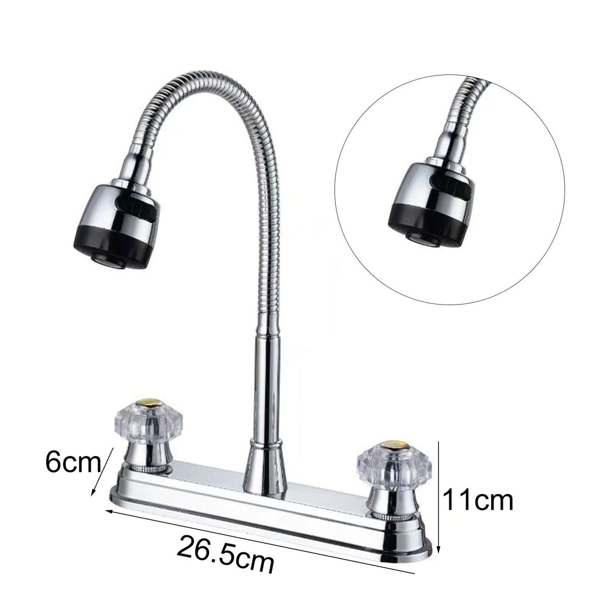Kitchen Sink Faucet with Pull Down Sprayer Cold and Hot Water Brushed Stainless Steel Faucet Water Tap