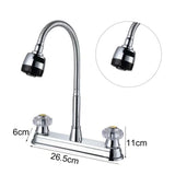 Kitchen Sink Faucet with Pull Down Sprayer Cold and Hot Water Brushed Stainless Steel Faucet Water Tap - Top-Down View